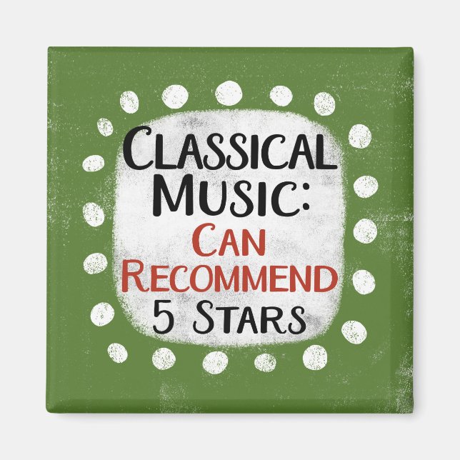 Imã Clássico Music Review 5 Stars Refrigerator Magnet (Frente)