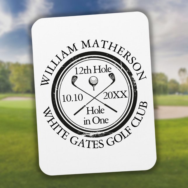 Ímã Clássico Personalizado de Golfe Hole in One (Criador carregado)