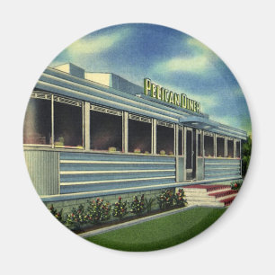 Imã Clássico Restaurante Retro dos Anos 50 Pelican Din