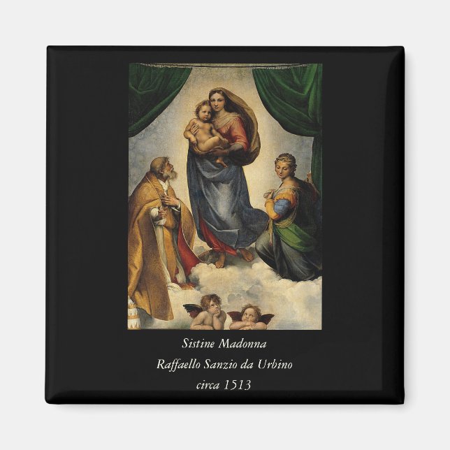 Imã Clássico "Sistine Madonna" (cerca de 1513) de Rafa (Frente)