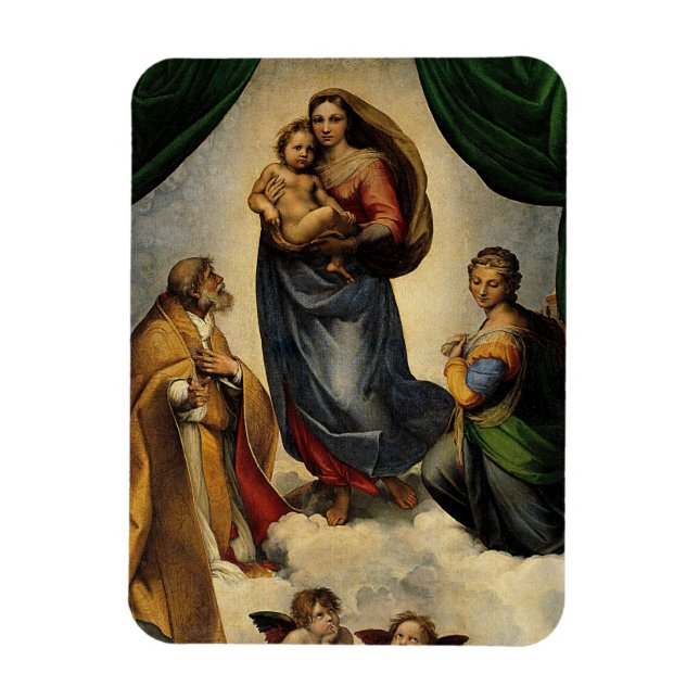 Ímã Clássico "Sistine Madonna" (cerca de 1513) de Rafa (Vertical)