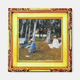 Imã Claude Monet, a borda de uma madeira