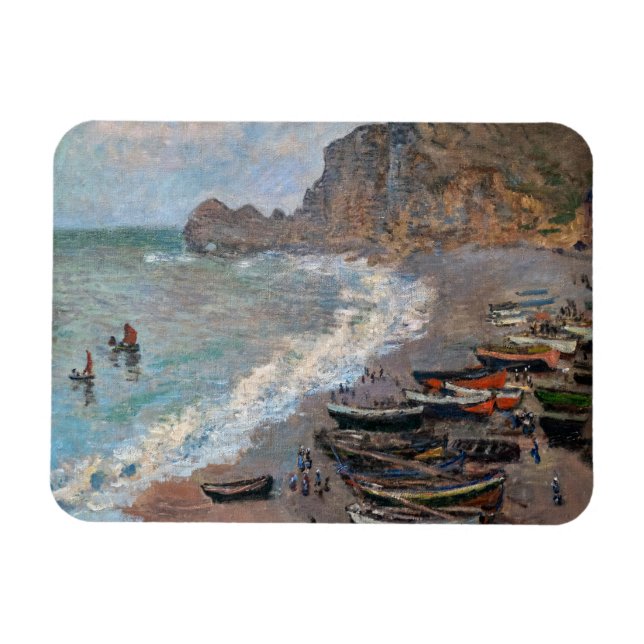 Ímã Claude Monet - A praia em Etretat (Horizontal)