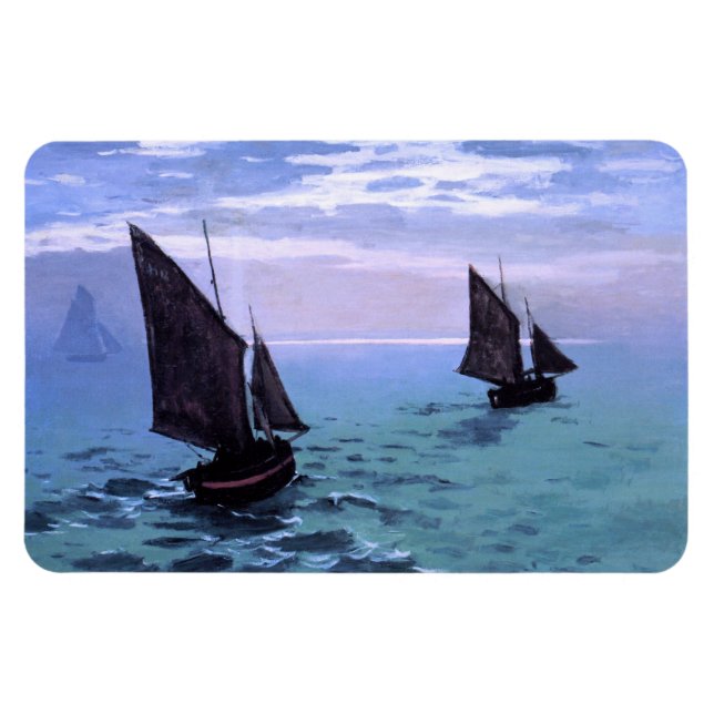 Ímã Claude Monet: Barcos de Pesca a Caminho (Horizontal)
