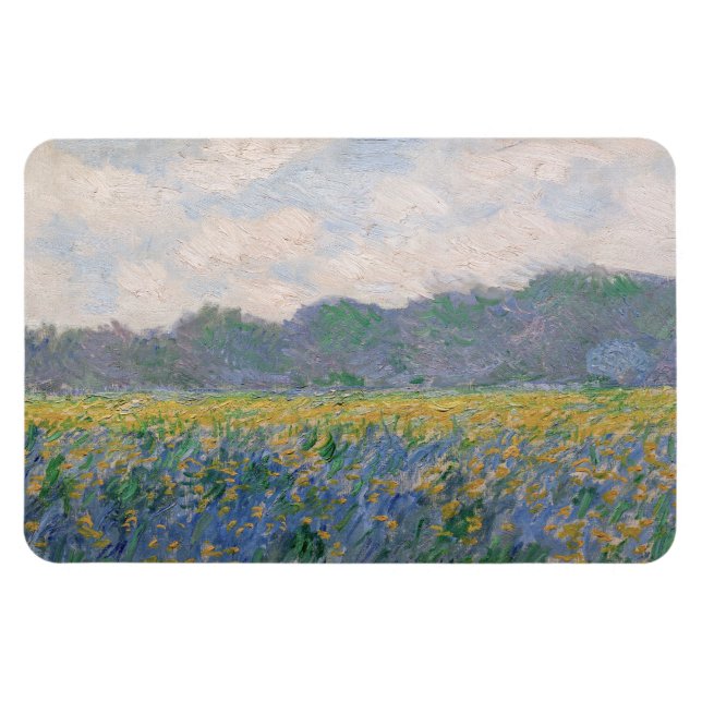 Ímã Claude Monet - Campo de Íris Amarelos em Giverny (Horizontal)