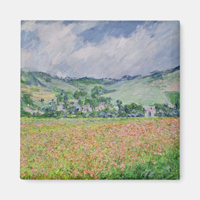 Imã Claude Monet | Campo Poppy perto de Giverny, 1885 (Frente)
