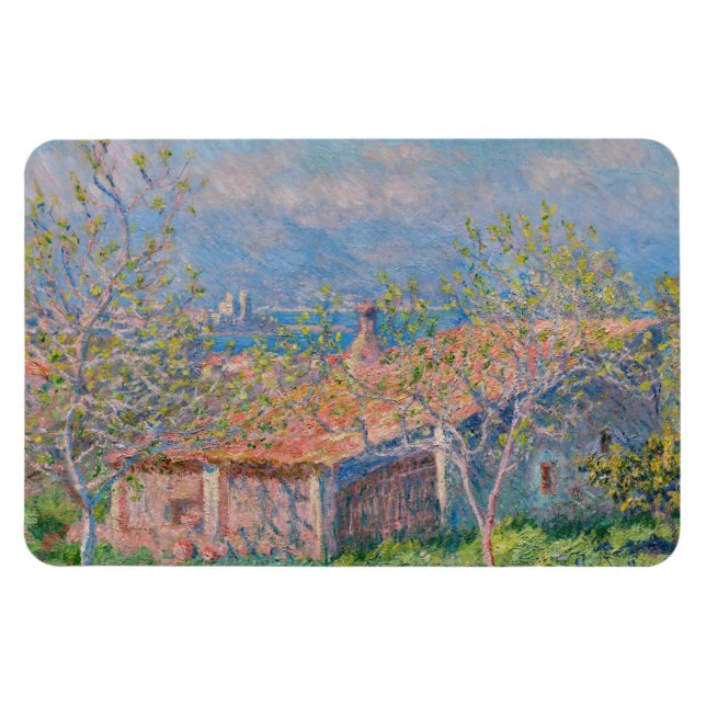 Ímã Claude Monet - Casa dos Jardineiros em Antibes (Horizontal)