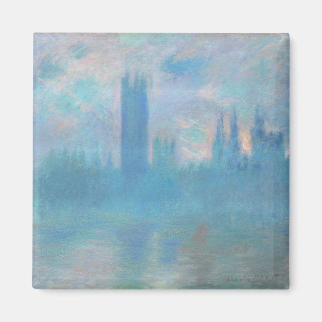 Imã Claude Monet. Casas do Parlamento em Londres. Azul (Frente)
