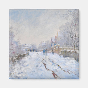 Imã Claude Monet - Cena de neve em Argenteuil