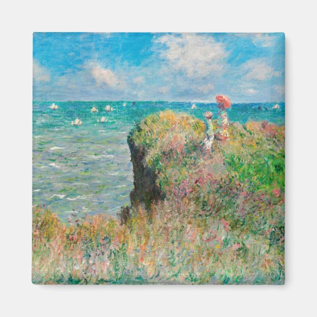 Imã Claude Monet-Cliff Caminha em Pourville (Frente)