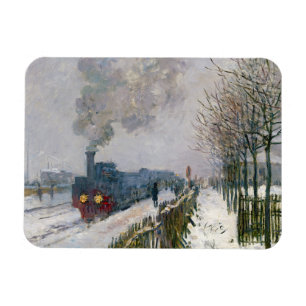 Ímã Claude Monet - Comboio na neve / A locomotiva