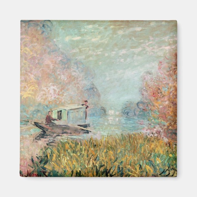 Imã Claude Monet | Estúdio de barcos na rede envolvent (Frente)