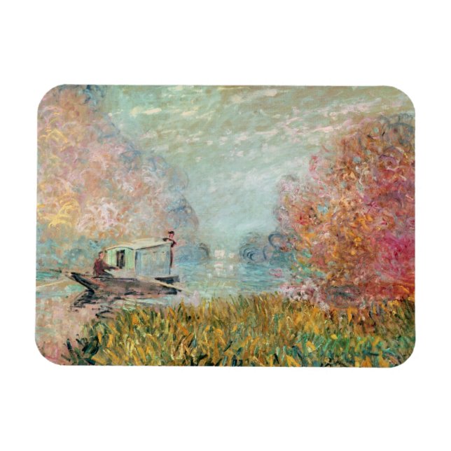 Ímã Claude Monet | Estúdio de barcos na rede envolvent (Horizontal)