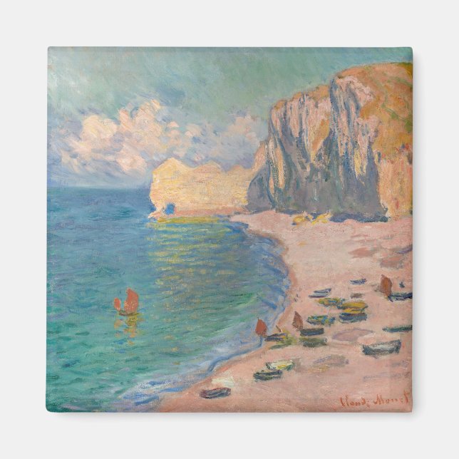 Imã Claude Monet - Etretat: Praia e Falaise d'Amont (Frente)