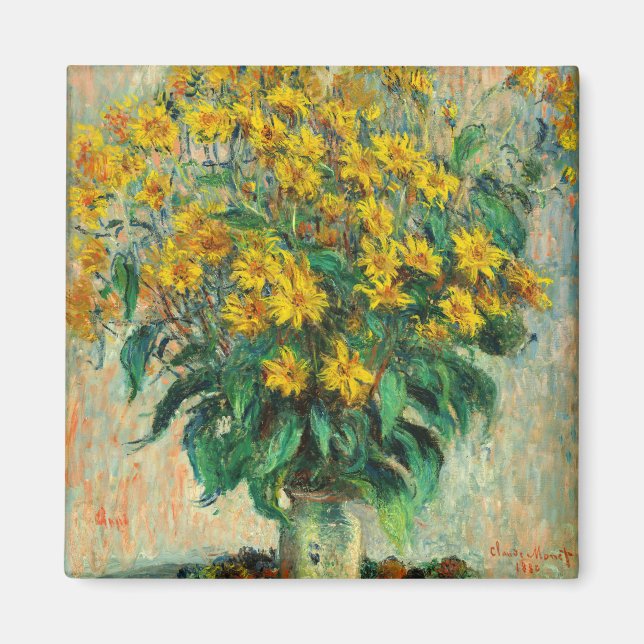 Imã Claude Monet - Flores de Alcachofra de Jerusalém (Frente)