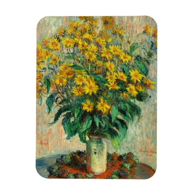 Ímã Claude Monet - Flores de Alcachofra de Jerusalém (Vertical)