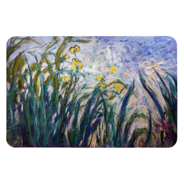 Ímã Claude Monet - Íris Amarelos e Roxos (Horizontal)