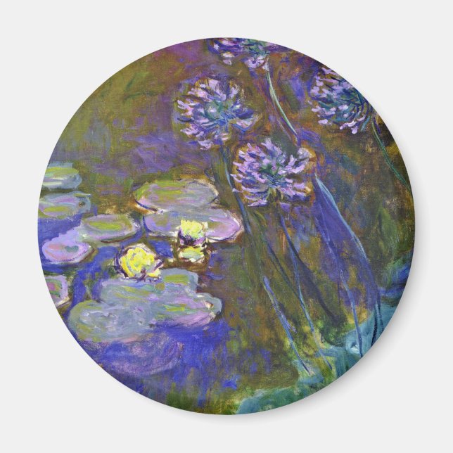 Imã Claude Monet Lírios de Água e Agapanthus (Frente)