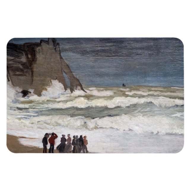 Ímã Claude Monet - Mar duro em Etretat (Horizontal)