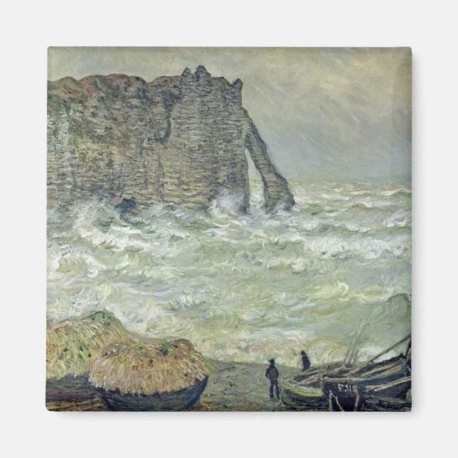 Imã Claude Monet | Mar duro em Etretat, 1883 (Frente)