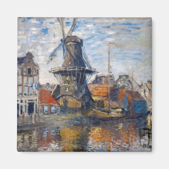 Imã Claude Monet - Moinho de vento, Amsterdã  (Frente)