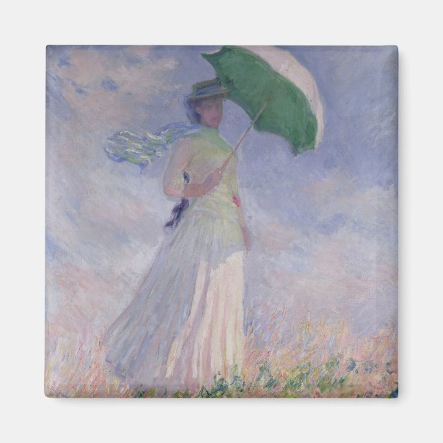 Imã Claude Monet | Mulher com Parasol virada para a di (Frente)