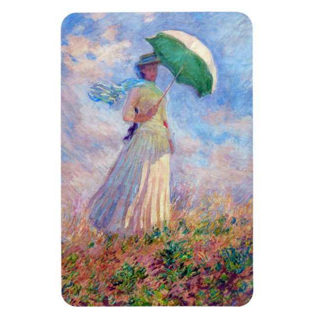 Ímã Claude Monet - Mulher com Parasol virada para a di (Vertical)