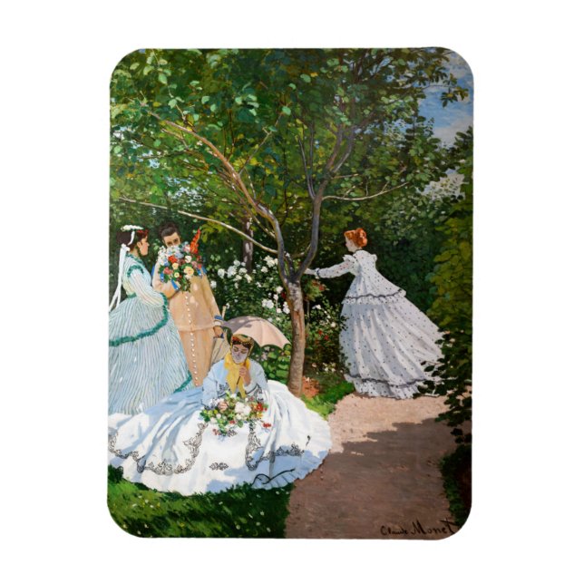 Ímã Claude Monet - Mulheres no Jardim (Vertical)