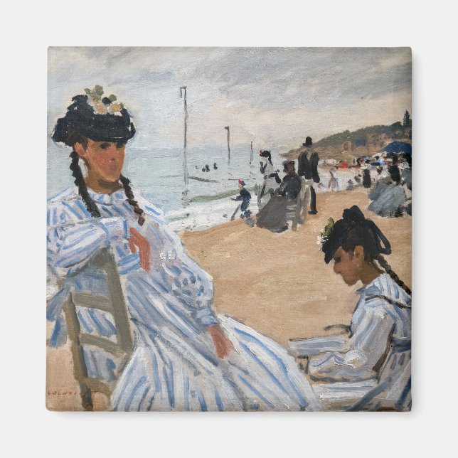 Imã Claude Monet - Na praia em Trouville (Frente)