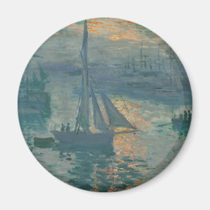 Imã Claude Monet Nascer do Sol Marinho Barco de Vela I