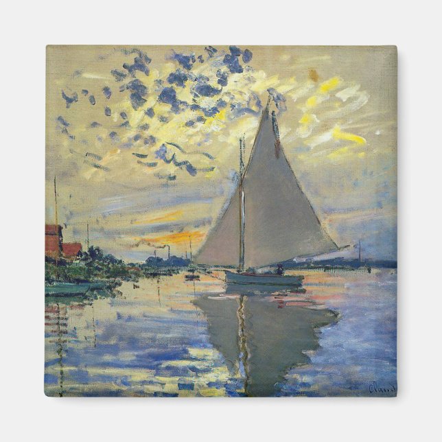 Imã Claude Monet - Navio de vela no Le Petit-Gennevill (Frente)