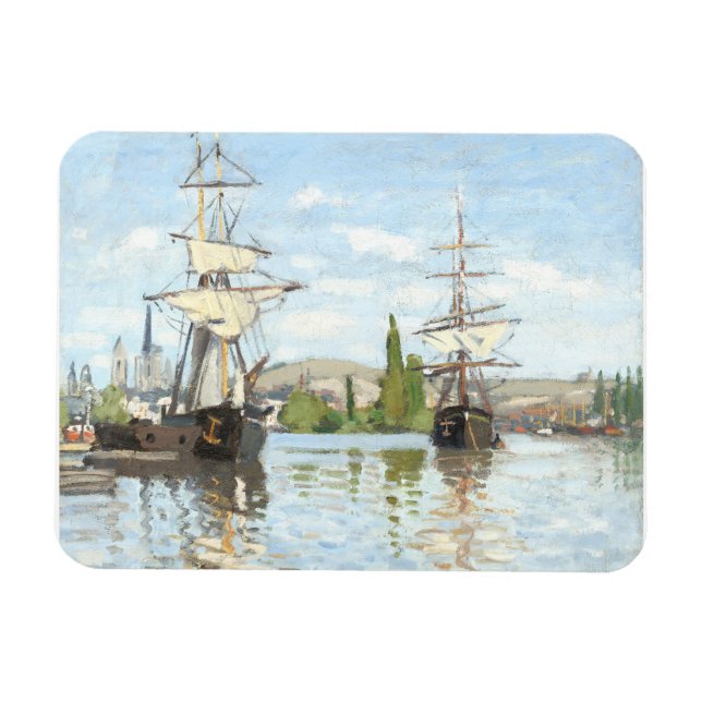 Ímã Claude Monet. Navios a voar no Sena em Rouen (Horizontal)