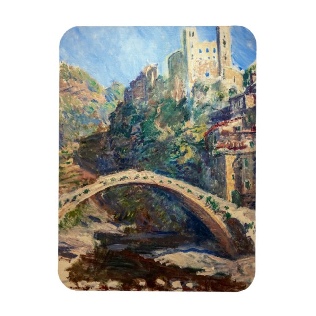 Ímã Claude Monet - O Castelo de Dolceacqua (Vertical)