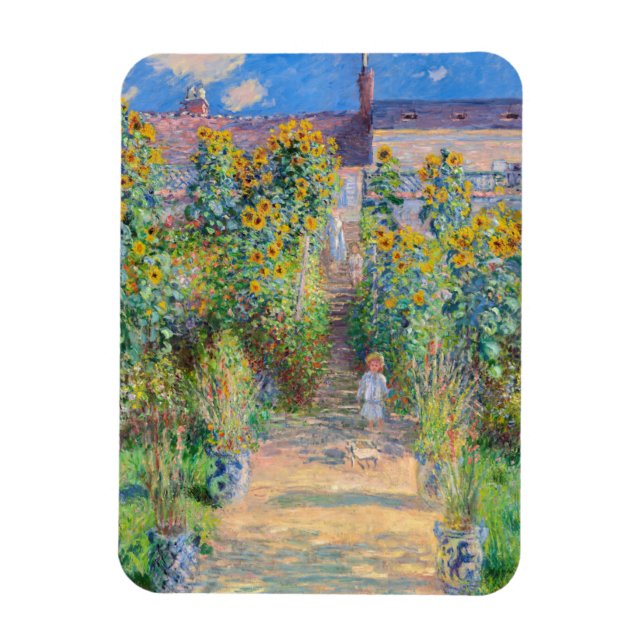 Ímã Claude Monet - O Jardim do Artista em Vetheuil (Vertical)
