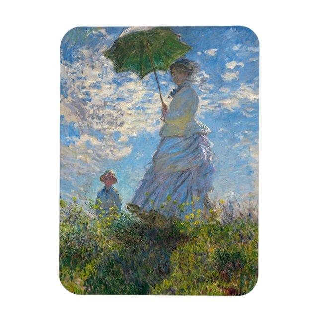 Ímã Claude Monet - O Passeio, Mulher com Guarda-Sol (Vertical)