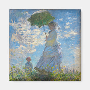Imã Claude Monet - O Promenade, Mulher com Parasol