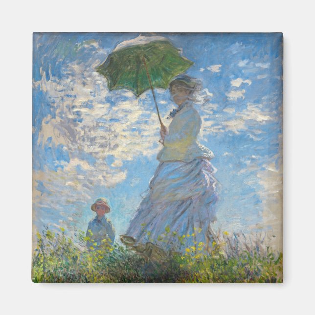 Imã Claude Monet - O Promenade, Mulher com Parasol (Frente)