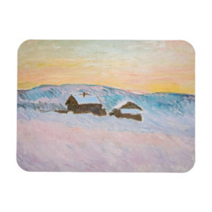 Ímã Claude Monet - Paisagem da Noruega, Casas Azuis