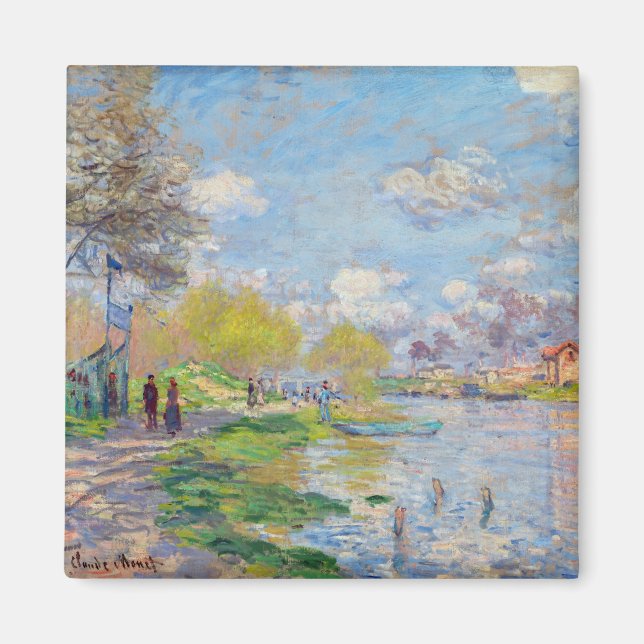 Imã Claude Monet - Primavera à beira do Sena (Frente)