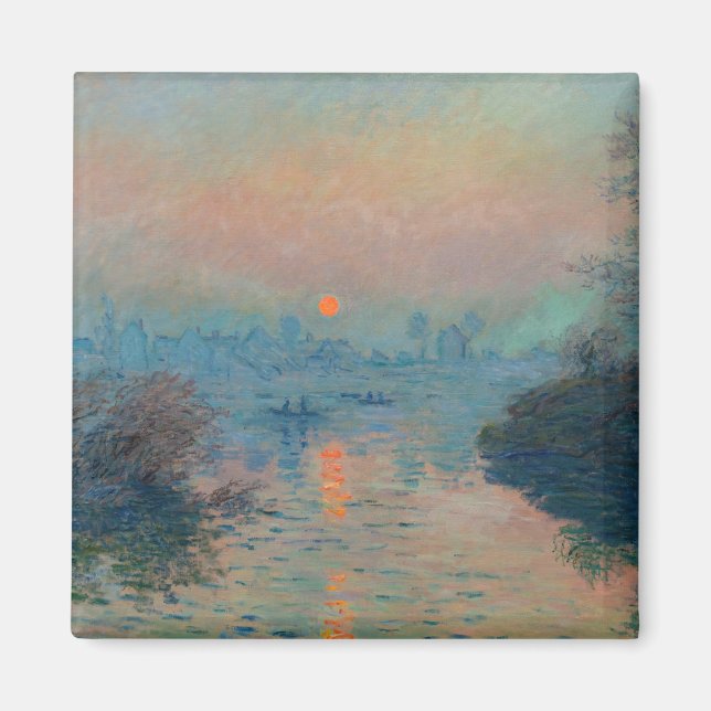 Imã Claude Monet - Sunset sobre o Sena em Lavacourt (Frente)
