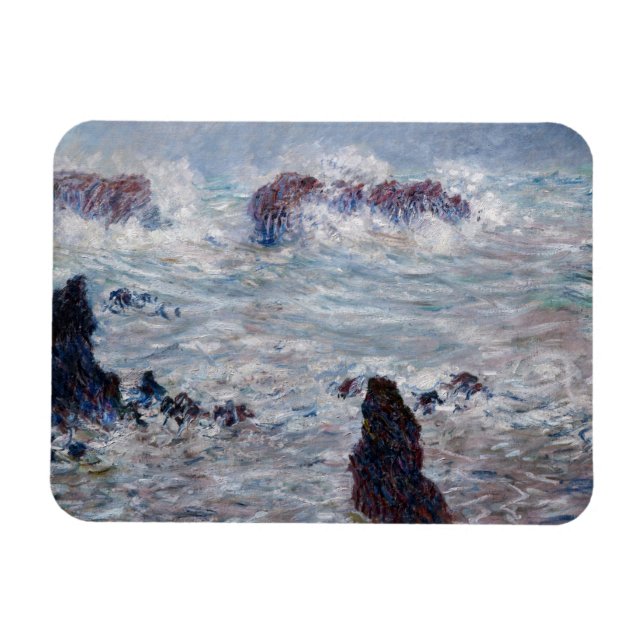 Ímã Claude Monet - Tempestade na costa de Belle-Ile (Horizontal)