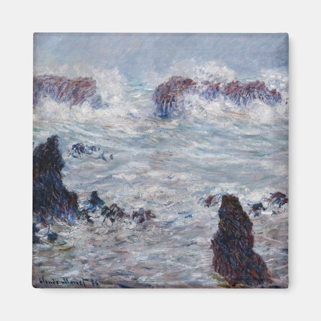 Imã Claude Monet - Tempestade na costa de Belle-Ile (Frente)