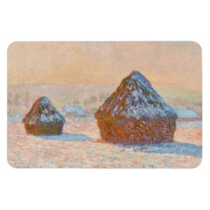 Ímã Claude Monet - Wheatstacks, Efeito da Neve, Manhã