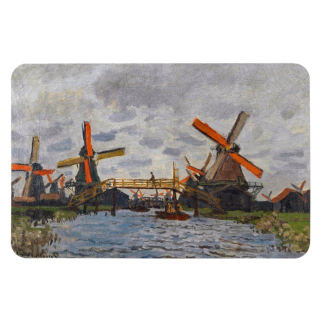 Ímã Claude Monet - Windmills perto de Zaandam (Horizontal)