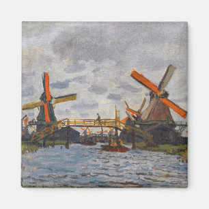 Imã Claude Monet - Windmills perto de Zaandam