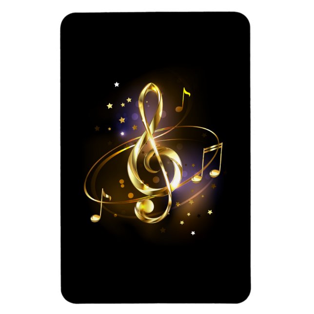 Ímã Clave de Sol de Música Dourada (Vertical)