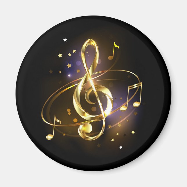 Imã Clave de Sol de Música Dourada (Frente)