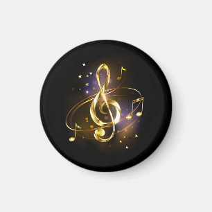 Imã Clave de Sol de Música Dourada