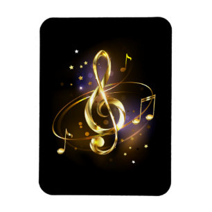 Ímã Clave de Sol Musical de Ouro