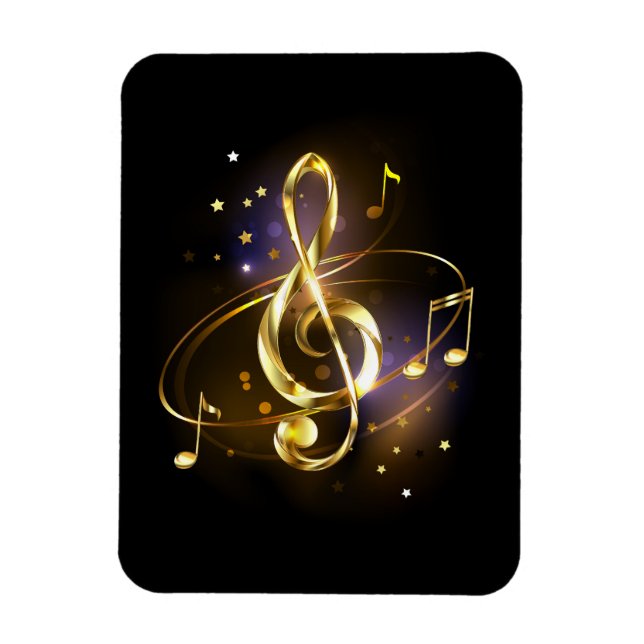 Ímã Clave de Sol Musical de Ouro (Vertical)